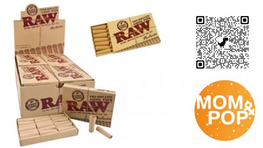 RAW Pre-rolled Cone Tips, 21 pcs. Pack 