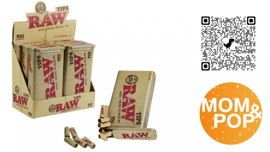 RAW Pre-rolled Tips 100 pcs. Tin 