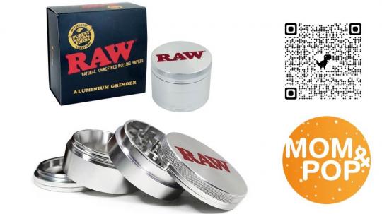 RAW Aluminum Grinder Silver, 4 Parts, 56/42 mm 