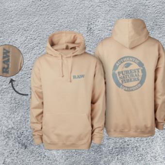 RAW Hoodie College Style Sand Stamp 