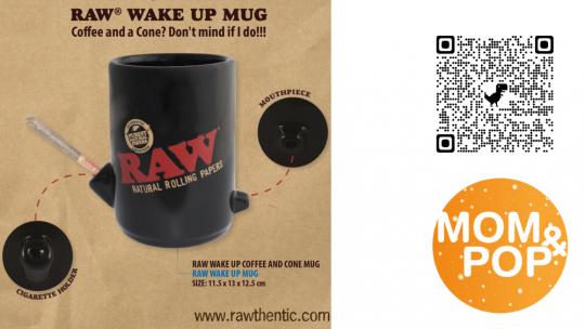 RAW Wake Up Coffee and a Cone Mug 