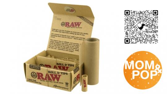 RAW Rolls 3 m + pre-rolled tips 