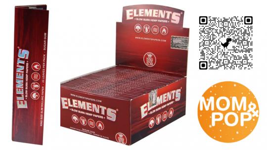 Elements Red King Size Hemp Papers 