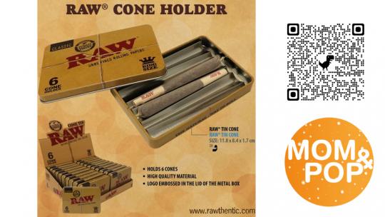 RAW Cone Tin for 6 King Size Cones 
