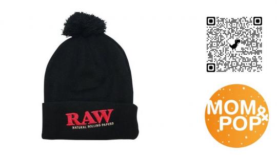 RAW X Pompom Knit Hat 