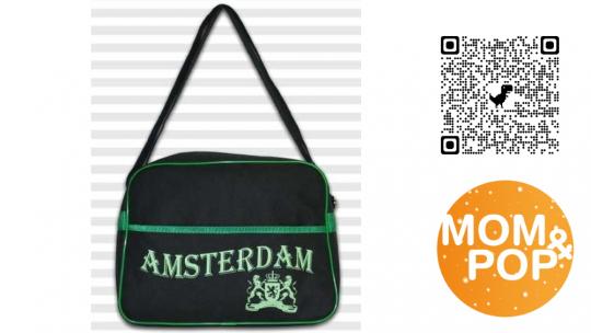 Amsterdam Soft Retro Bag Black/Green 