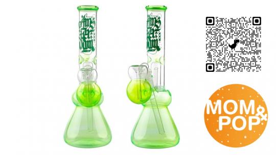 Green Beaker with 3-Arm Percolator and Ice Notch, 30 cm 